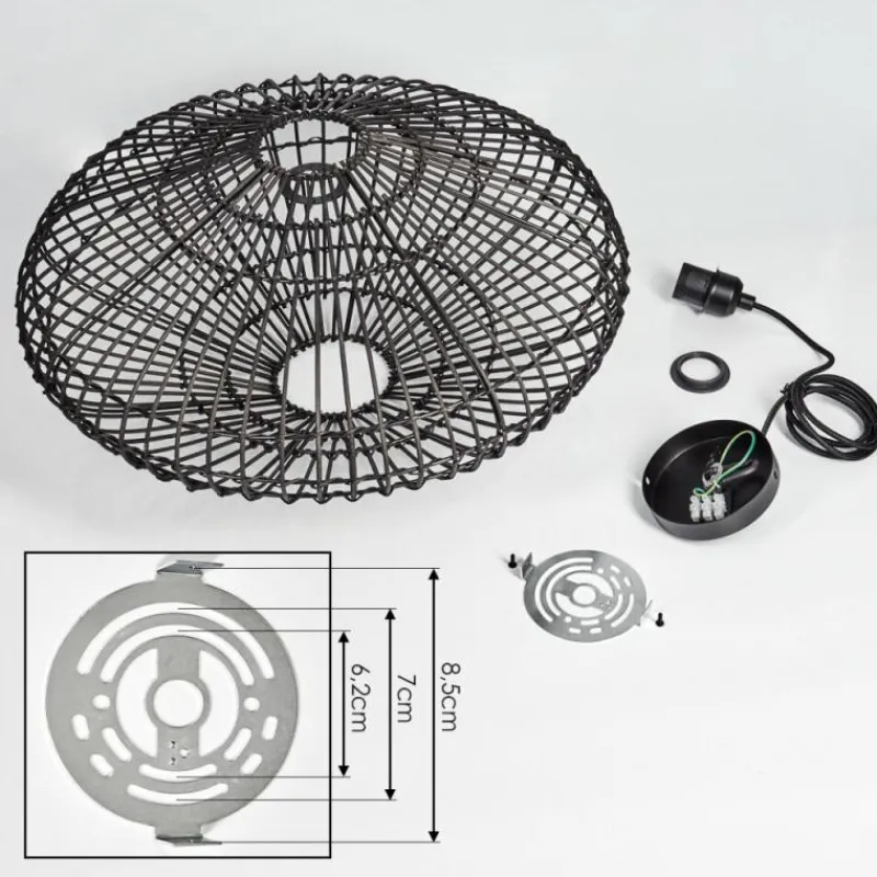 Style Boho-Chic-hofstein Suspension Colimau Noir, 1 lumière