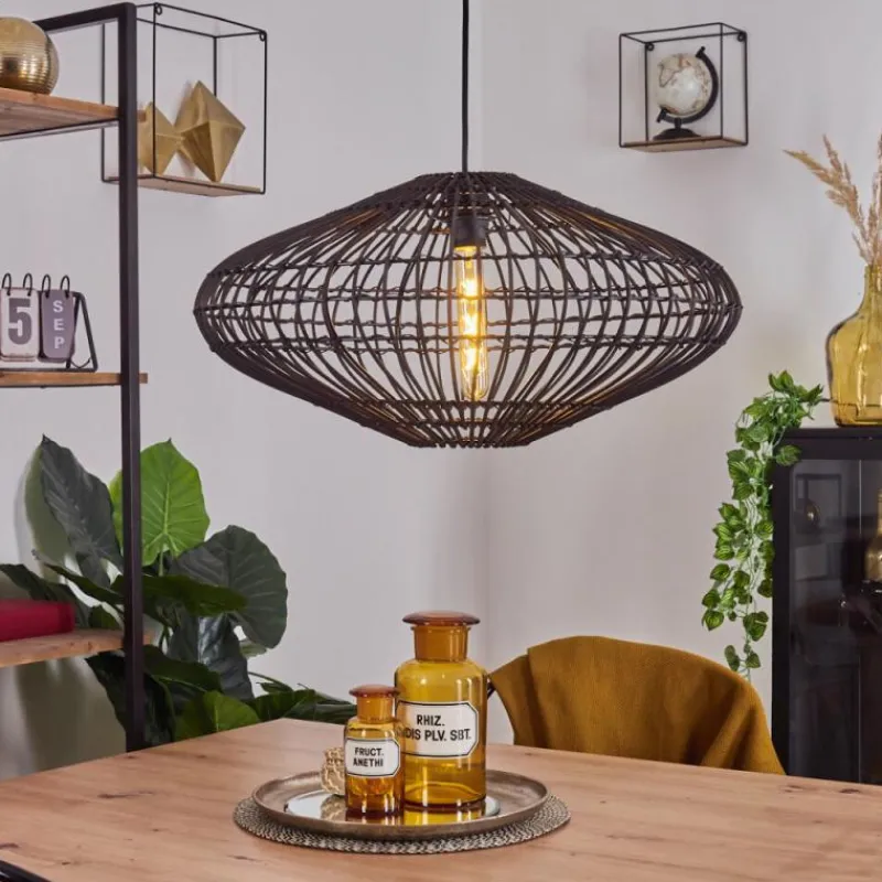 Style Boho-Chic-hofstein Suspension Colimau Noir, 1 lumière