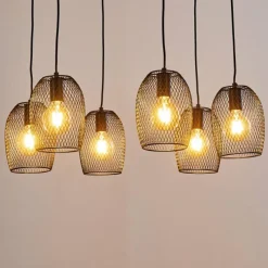 Lampes Vintages & Rétros-hofstein Suspension Conewago Noir, 6 lumières