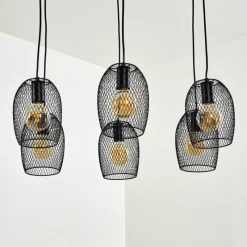 Lampes Vintages & Rétros-hofstein Suspension Conewago Noir, 6 lumières