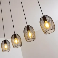 Lampes Vintages & Rétros-hofstein Suspension Conewago Noir, 4 lumières