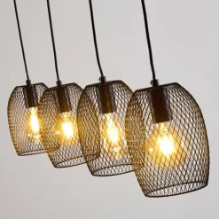 Lampes Vintages & Rétros-hofstein Suspension Conewago Noir, 4 lumières