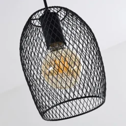 Lampes Vintages & Rétros-hofstein Suspension Conewago Noir, 4 lumières