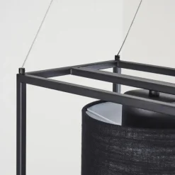 Lampes En Tissu-hofstein Suspension Contumil Noir, 3 lumières