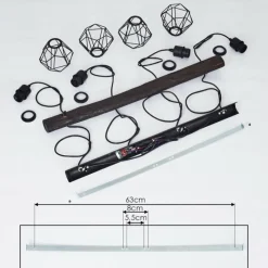 Lampes Vintages & Rétros-hofstein Suspension Cool Spring Bois foncé, Noir, 4 lumières