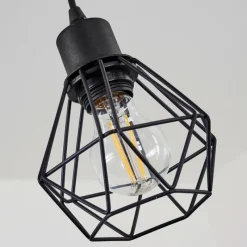 Lampes Vintages & Rétros-hofstein Suspension Cool Spring Bois foncé, Noir, 4 lumières