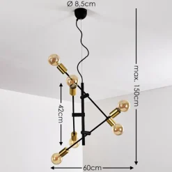 Lampes Dorées-hofstein Suspension Coppet Noir doré, 6 lumières