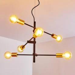 Lampes Dorées-hofstein Suspension Coppet Noir doré, 6 lumières