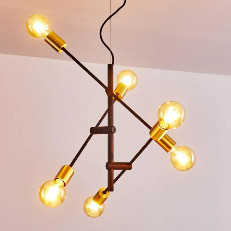 Lampes Dorées-hofstein Suspension Coppet Noir doré, 6 lumières