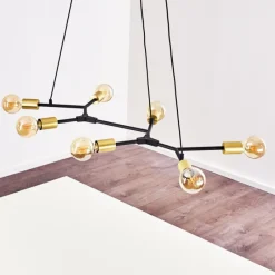 Lampes Dorées-hofstein Suspension Coppet Noir doré, 7 lumières