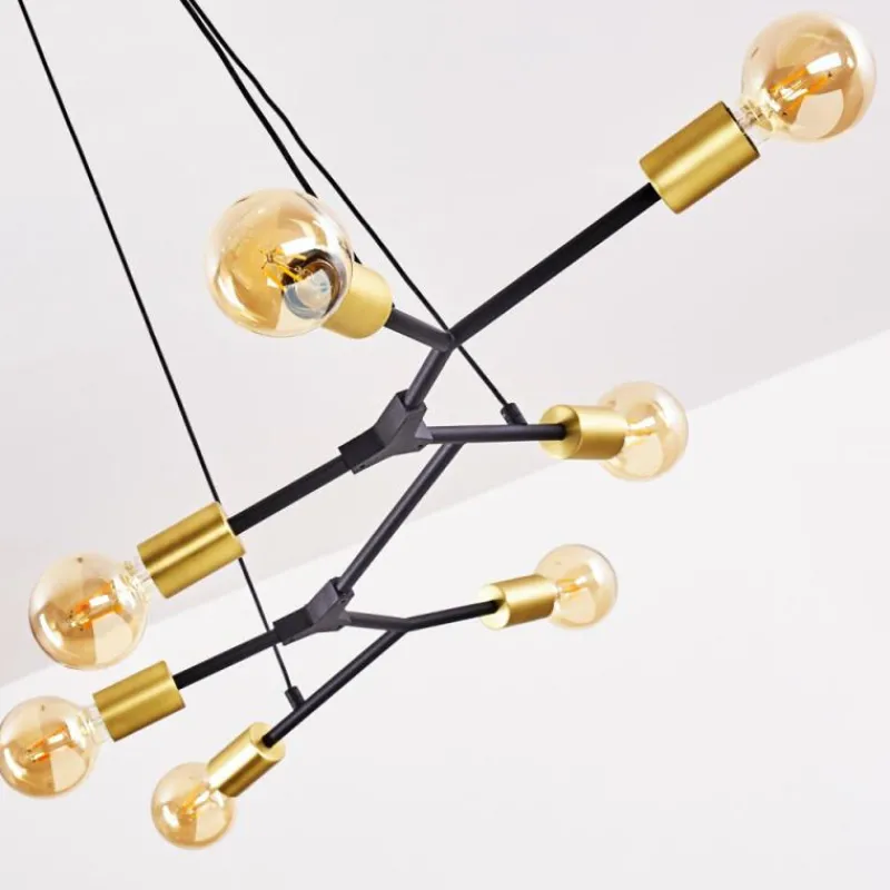 Lampes Dorées-hofstein Suspension Coppet Noir doré, 7 lumières