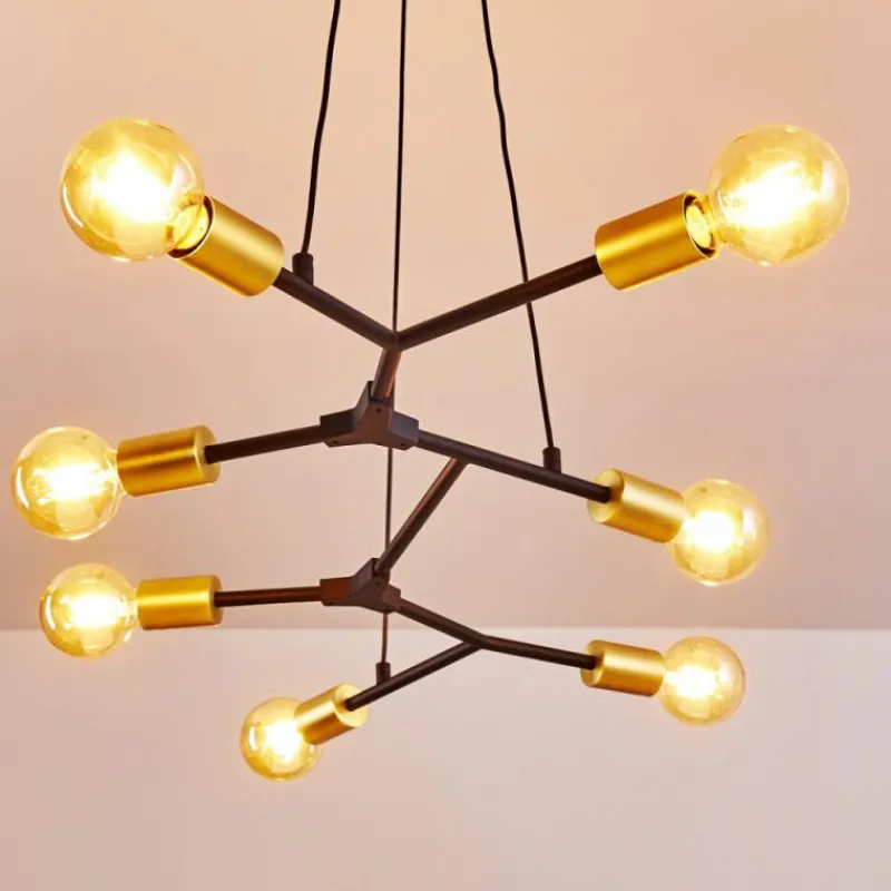Lampes Dorées-hofstein Suspension Coppet Noir doré, 7 lumières