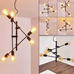 Lampes Dorées-hofstein Suspension Coppet Noir doré, 6 lumières