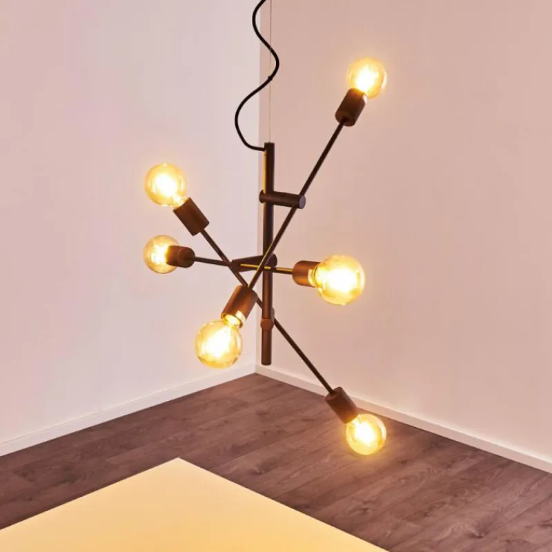 Lampes Dorées-hofstein Suspension Coppet Noir doré, 6 lumières