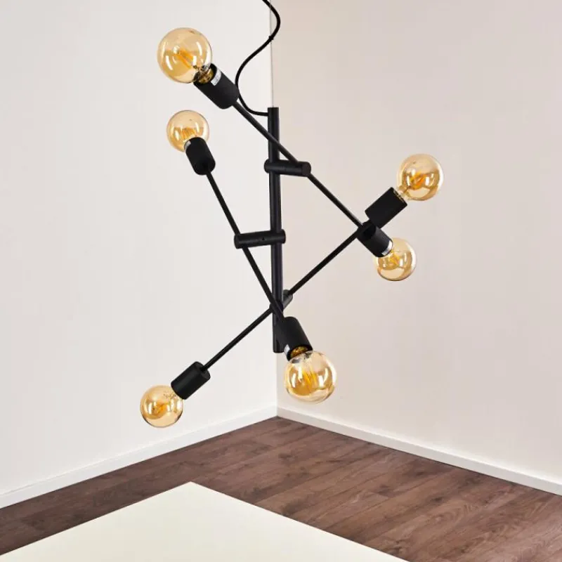 Lampes Dorées-hofstein Suspension Coppet Noir doré, 6 lumières