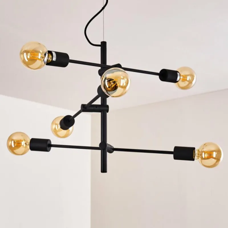 Lampes Dorées-hofstein Suspension Coppet Noir doré, 6 lumières