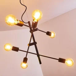 Lampes Dorées-hofstein Suspension Coppet Noir doré, 6 lumières