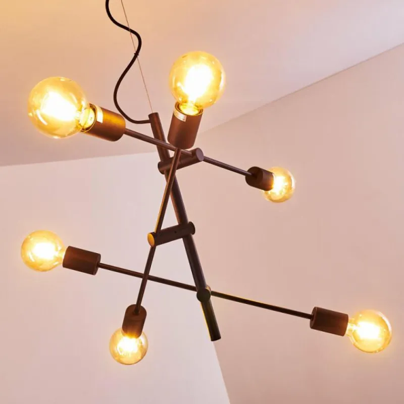 Lampes Dorées-hofstein Suspension Coppet Noir doré, 6 lumières