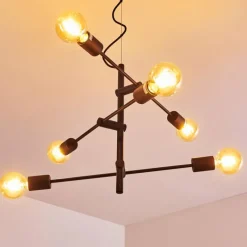 Lampes Dorées-hofstein Suspension Coppet Noir doré, 6 lumières