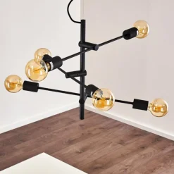 Lampes Dorées-hofstein Suspension Coppet Noir doré, 6 lumières