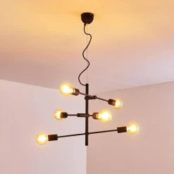 Lampes Dorées-hofstein Suspension Coppet Noir doré, 6 lumières