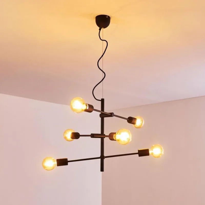 Lampes Dorées-hofstein Suspension Coppet Noir doré, 6 lumières