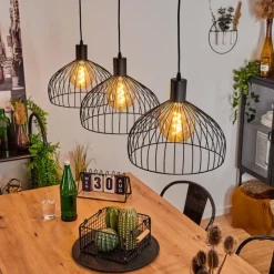 Style Boho-Chic-hofstein Suspension Corcovado Noir, 3 lumières