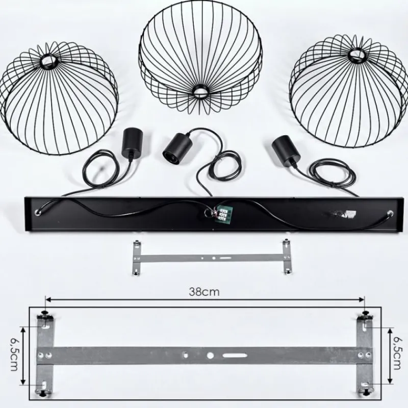 Style Boho-Chic-hofstein Suspension Corcovado Noir, 3 lumières