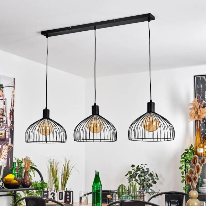 Style Boho-Chic-hofstein Suspension Corcovado Noir, 3 lumières