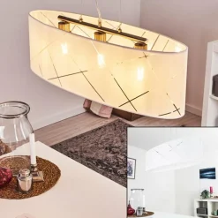 Lampes En Tissu-hofstein Suspension Corfu Argenté, 3 lumières