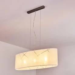 Lampes En Tissu-hofstein Suspension Corfu Argenté, 3 lumières