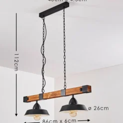 Lampes En Bois-hofstein Suspension Corippo Brun, Noir, 2 lumières