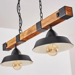 Lampes En Bois-hofstein Suspension Corippo Brun, Noir, 2 lumières