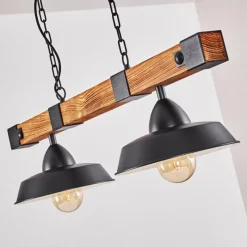 Lampes En Bois-hofstein Suspension Corippo Brun, Noir, 2 lumières