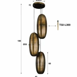 hofstein Suspension Cosmic Ancien, 3 lumières* Suspensions