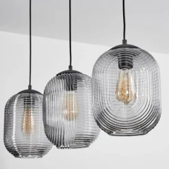 hofstein Suspension Crabinaille Noir, 3 lumières* Suspensions