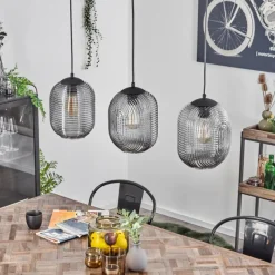 hofstein Suspension Crabinaille Noir, 3 lumières* Suspensions