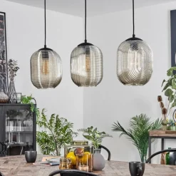 hofstein Suspension Crabinaille Noir, 3 lumières* Suspensions