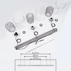hofstein Suspension Crucible Gris, Noir, 3 lumières