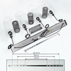hofstein Suspension Crucible Gris, Noir, 4 lumières