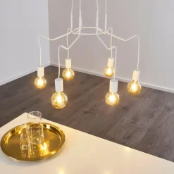 hofstein Suspension Cuyama Blanc, 6 lumières