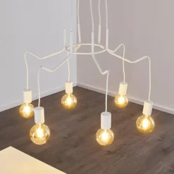 hofstein Suspension Cuyama Blanc, 6 lumières