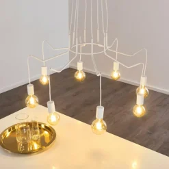 hofstein Suspension Cuyama Blanc, 8 lumières* Suspensions