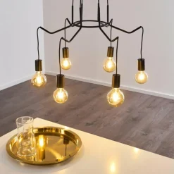 hofstein Suspension Cuyama Noir, 6 lumières