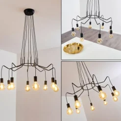 Luminaires Rustiques-hofstein Suspension Cuyama Noir, 4 lumières