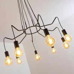 Luminaires Rustiques-hofstein Suspension Cuyama Noir, 4 lumières