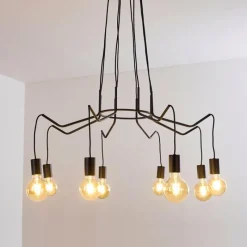 Luminaires Rustiques-hofstein Suspension Cuyama Noir, 4 lumières