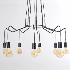 Luminaires Rustiques-hofstein Suspension Cuyama Noir, 4 lumières