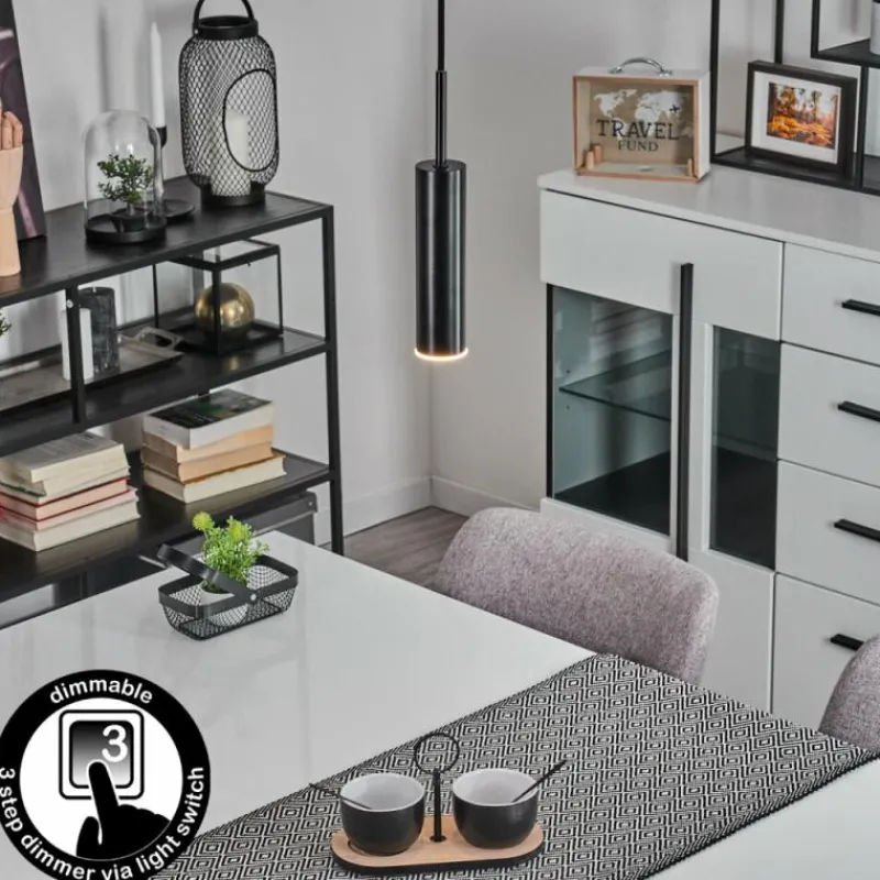 hofstein Suspension Dalheim LED Noir, 1 lumière* Éclairage Led