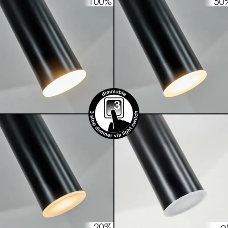 hofstein Suspension Dalheim LED Noir, 1 lumière* Éclairage Led